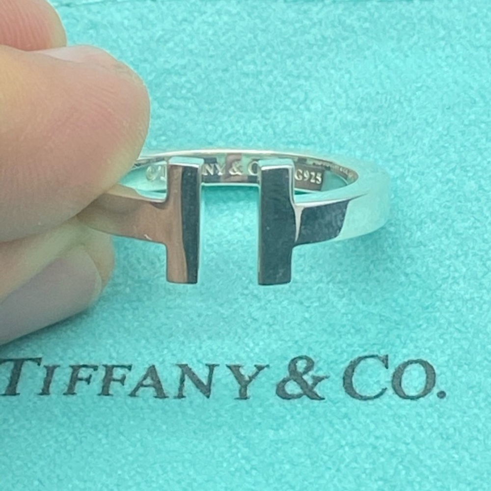 Tiffany & co T Square Sterling silver ring